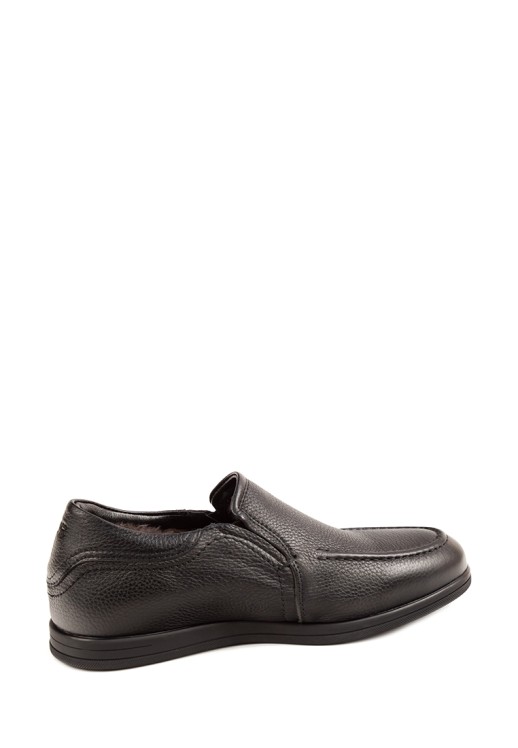 Слипоны Etor 19897 черные с мехом