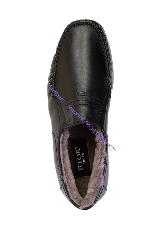 Мокасины Etor 13962 черные с мехом