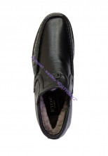 Слипоны Etor 16625 черные с мехом