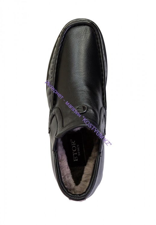 Слипоны Etor 16625 черные с мехом