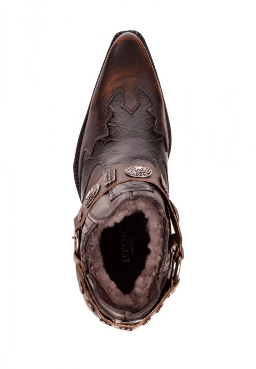 Казаки Etor 2004 коричневые с мехом