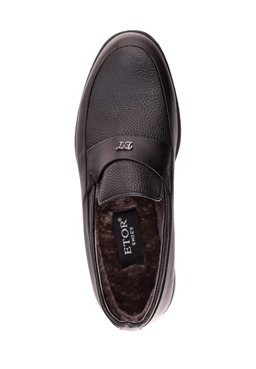 Туфли Etor 18328-14 чёрные с мехом