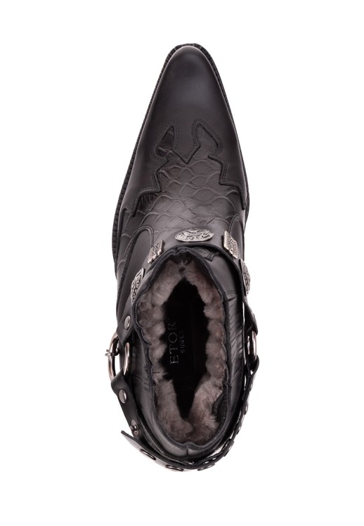 Казаки Etor 2004 черные с мехом