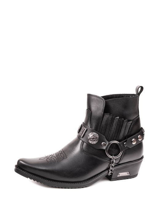 Казаки Etor 63-007 черные с мехом