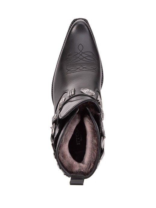 Казаки Etor 63-007 черные с мехом