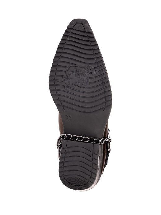 Казаки Etor 63-007 коричневые с мехом