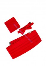 Комплект QUESSTE камербанд с бабочкой и платочком​ ke-03 красный