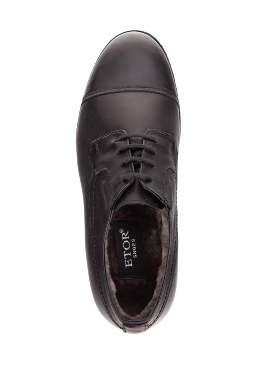 Туфли Etor 18617-14 чёрные с мехом