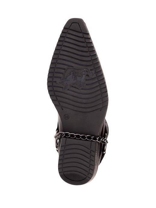 Казаки Etor 6654 черные с мехом