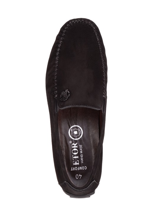 Мокасины Etor 18059-493 нубук чёрные