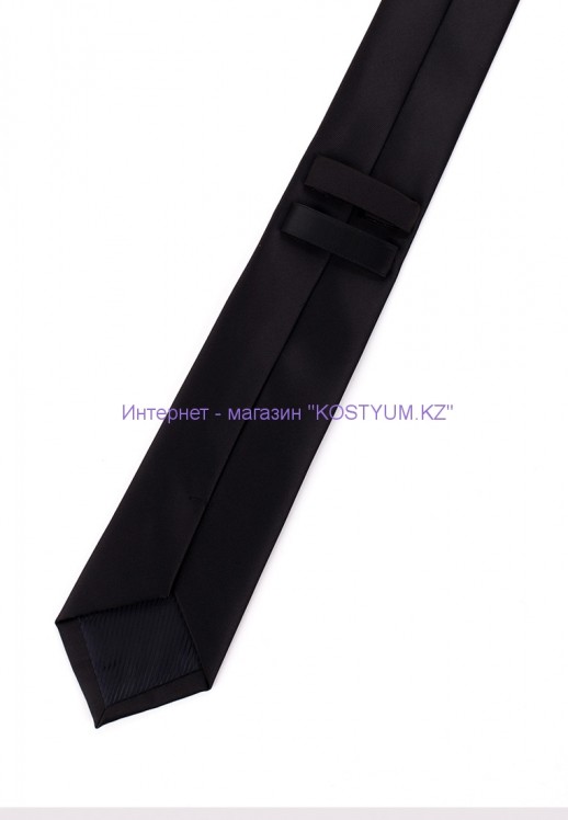 Мужской галстук чёрный однотонный