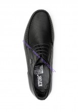 Мокасины Etor 12795-7188 чёрные с перфорацией 