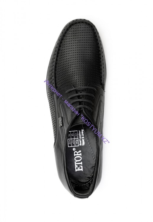 Мокасины Etor 12795-7188 чёрные с перфорацией