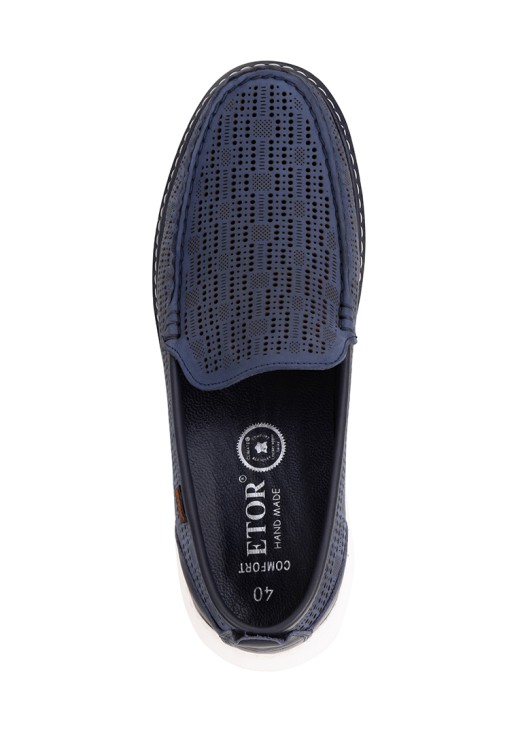 Мокасины Etor 16148-1056 нубук синие
