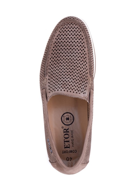 Мокасины Etor 19079-129 нубук бежевые