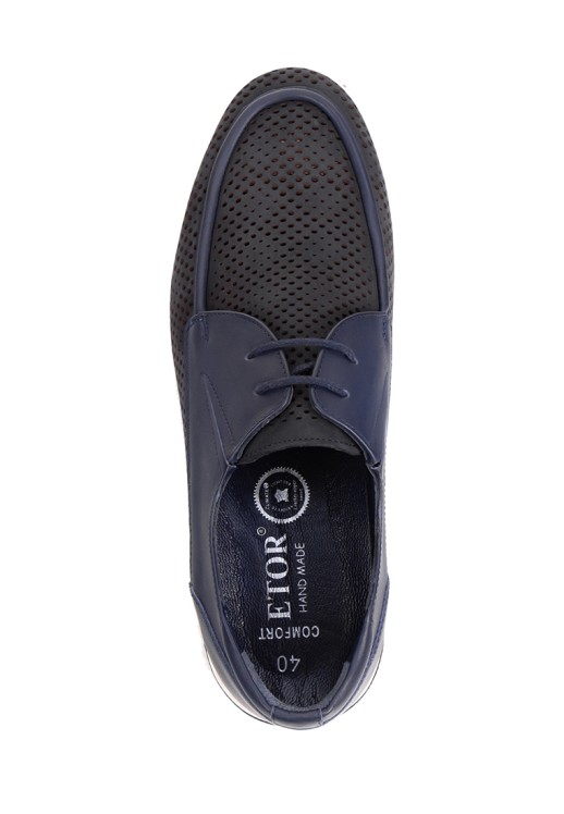 Мокасины Etor 19014-006 нубук синие