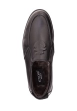 Слипоны Etor 18366-856 черные с мехом