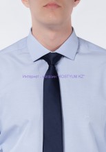 Мужской галстук синий однотонный