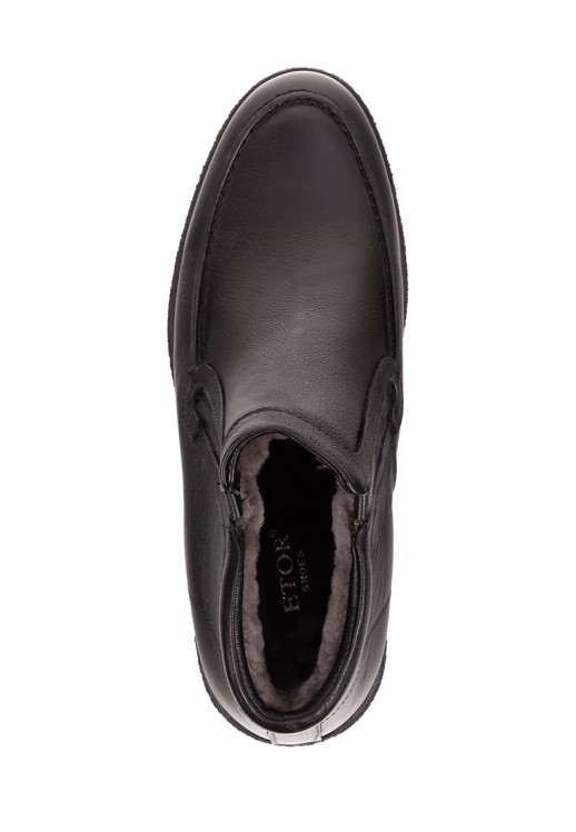 Слипоны Etor 18564-888 черные с мехом