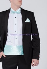 Комплект камербанд с бабочкой и платочком​ тиффани