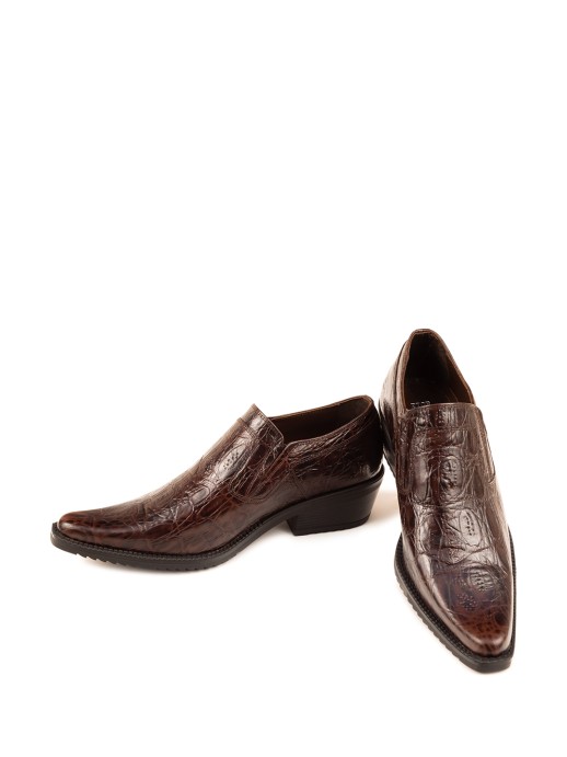 Казаки Etor 18-008 коричневые кроко