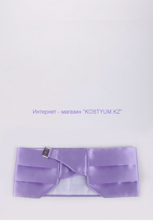 Комплект камербанд с бабочкой и платочком сиреневый