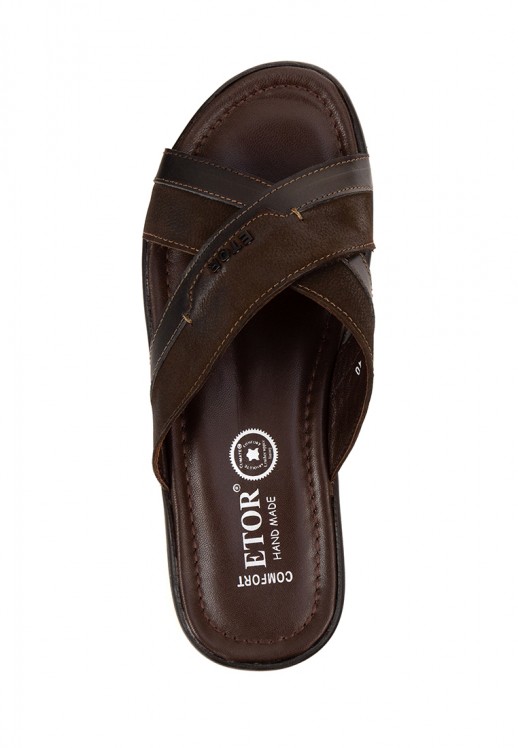 Шлёпанцы Etor 807-85411 коричневые