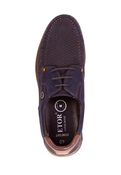 Мокасины Etor 18911-011 нубук синие