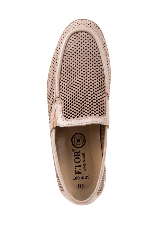 Мокасины Etor 18036-006 нубук бежевые