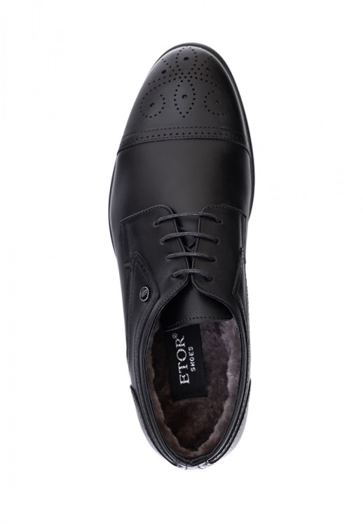 Туфли Etor 15944-7482 чёрные с мехом