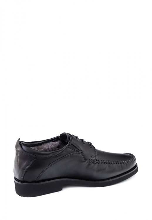 Мокасины Etor 17118-875 чёрные с мехом