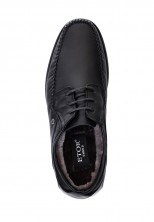 Мокасины Etor 17118-875 чёрные с мехом