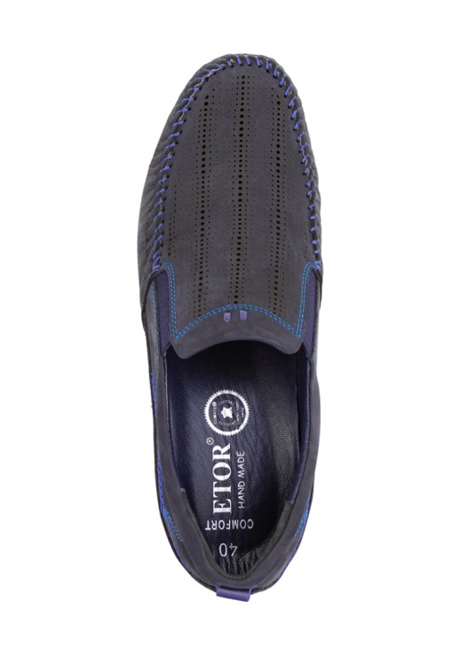 Мокасины Etor 16221 нубук синие