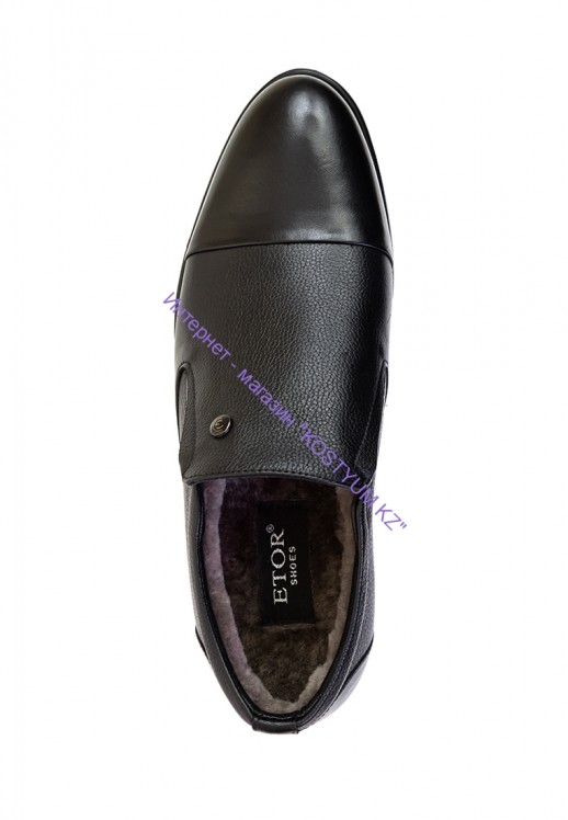 Туфли Etor 14901-7376 чёрные с мехом